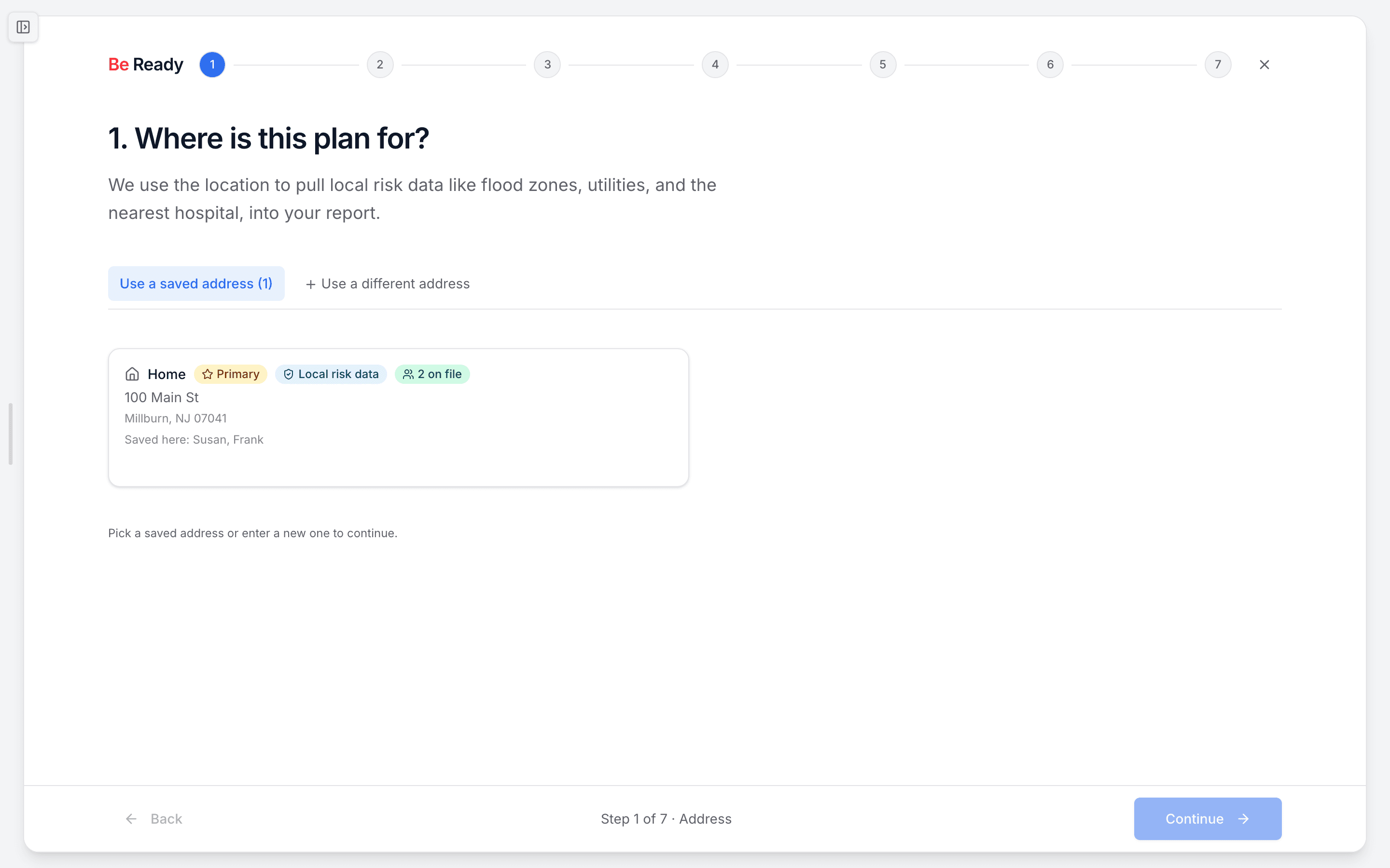 Step 1: where the plan is for
