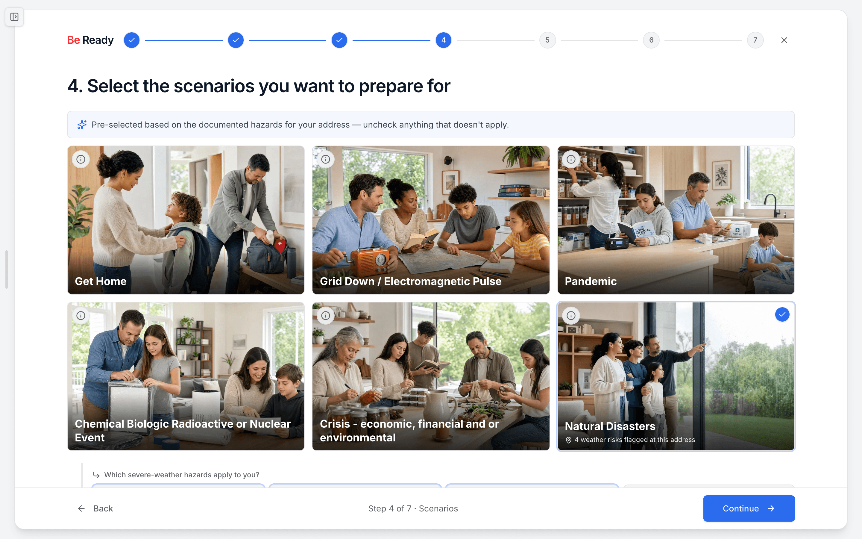 Step 4: choose your scenarios