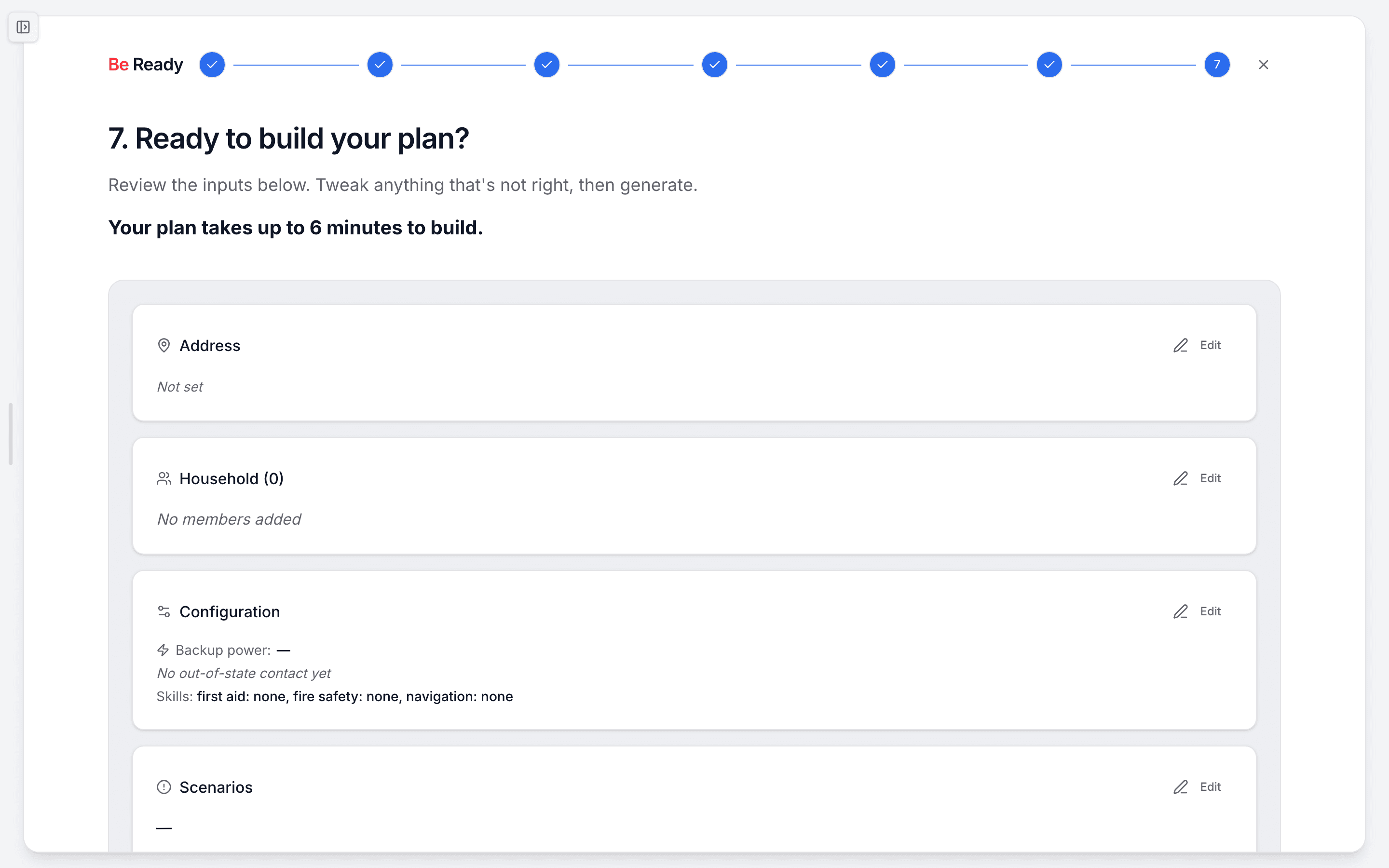 Step 7: review and build
